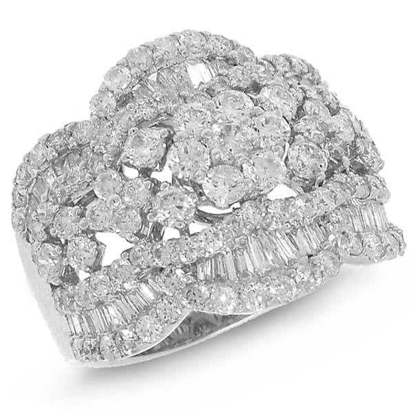 2.91ct 18k White Gold Diamond Lady's Ring
