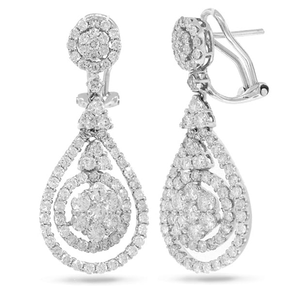 3.16ct 18k White Gold Diamond Earrings