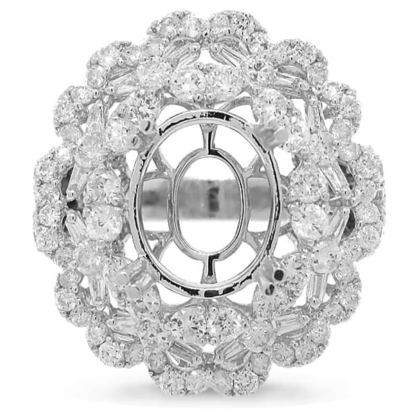 2.43ct 18k White Gold Diamond Semi-mount Ring