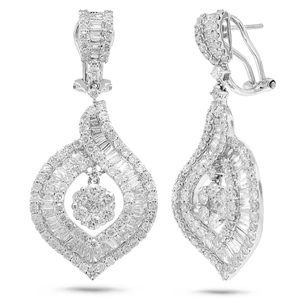 4.93ct 18k White Gold Diamond Earrings