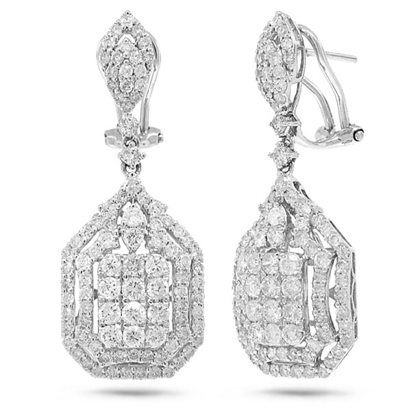 3.22ct 18k White Gold Diamond Earrings