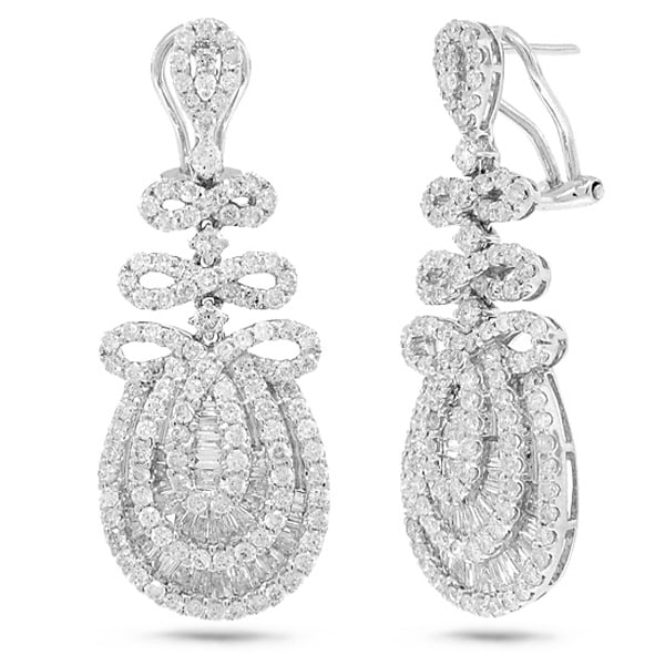 3.82ct 18k White Gold Diamond Earrings