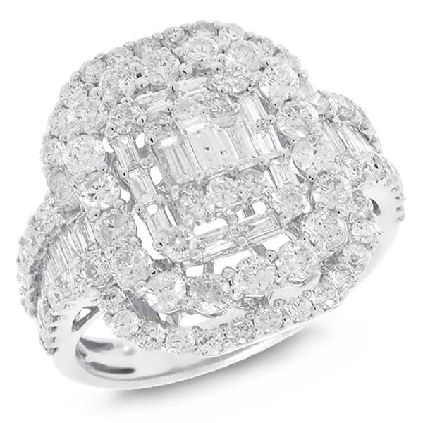 2.59ct 18k White Gold Diamond Lady's Ring