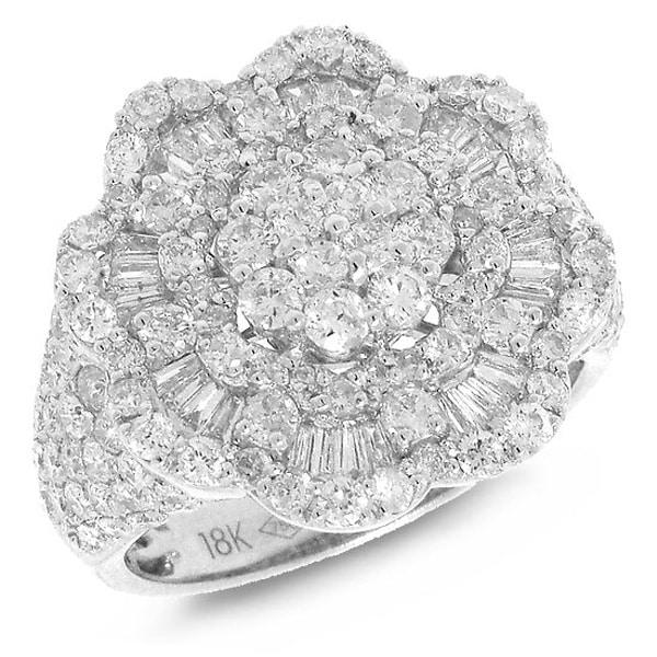2.98ct 18k White Gold Diamond Lady's Ring