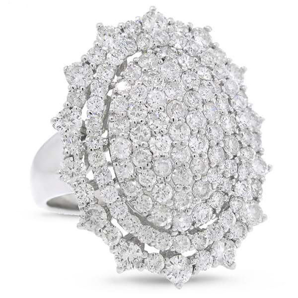 3.16ct 18k White Gold Diamond Pave Lady's Ring
