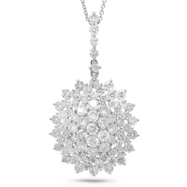 3.60ct 18k White Gold Diamond Pendant Necklace