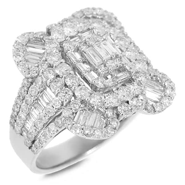 3.09ct 18k White Gold Diamond Lady's Ring