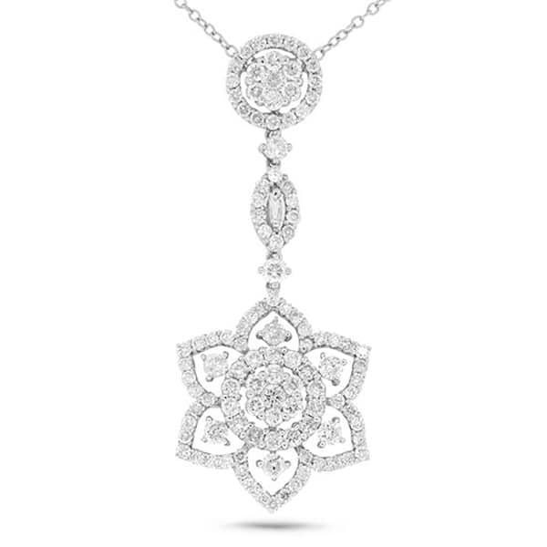 2.32ct 18k White Gold Diamond Pendant Necklace