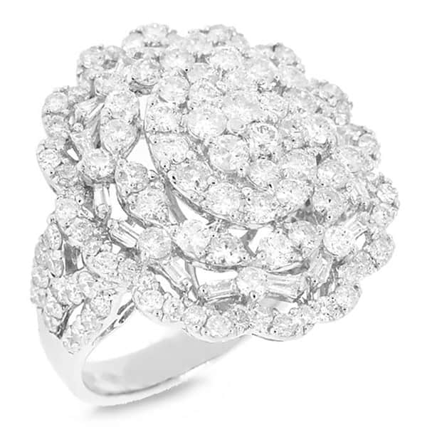 3.11ct 18k White Gold Diamond Lady's Ring