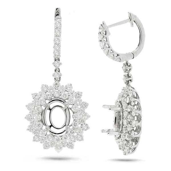 3.62ct 18k White Gold Diamond Semi-mount Earrings