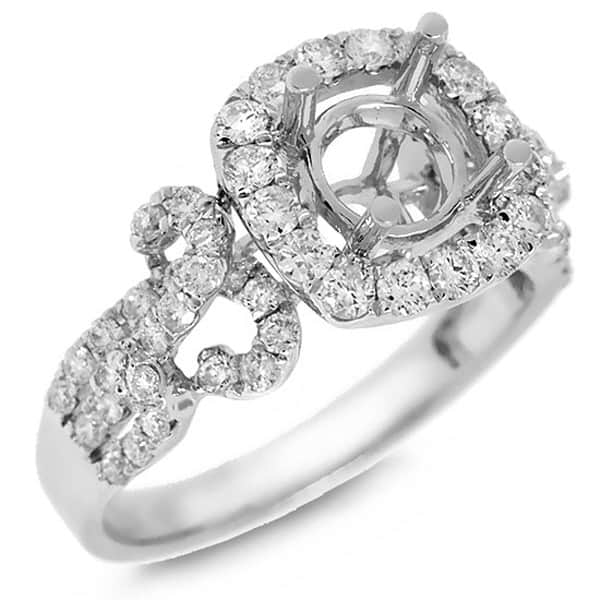 1.05ct 18k White Gold Diamond Semi-mount Ring