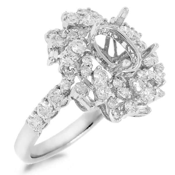 1.47ct 18k White Gold Diamond Semi-mount Ring
