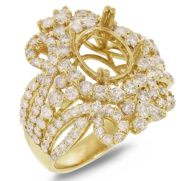 2.80ct 18k Yellow Gold Diamond Semi-mount Ring