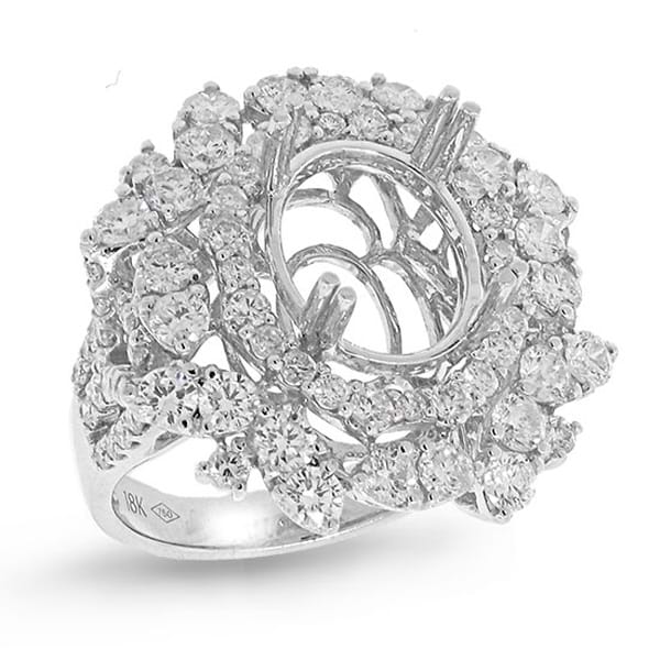 2.70ct 18k White Gold Diamond Semi-mount Ring