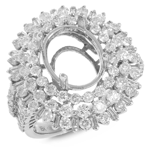 2.51ct 18k White Gold Diamond Semi-mount Ring