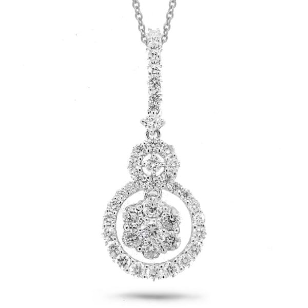 0.94ct 18k White Gold Diamond Pendant Necklace