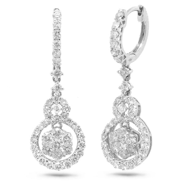 1.70ct 18k White Gold Diamond Earrings