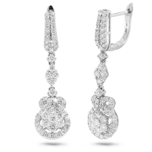 1.76ct 18k White Gold Diamond Earrings