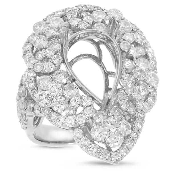 3.95ct 18k White Gold Diamond Semi-mount Ring