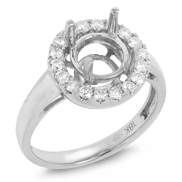 0.44ct 18k White Gold Diamond Semi-mount Ring