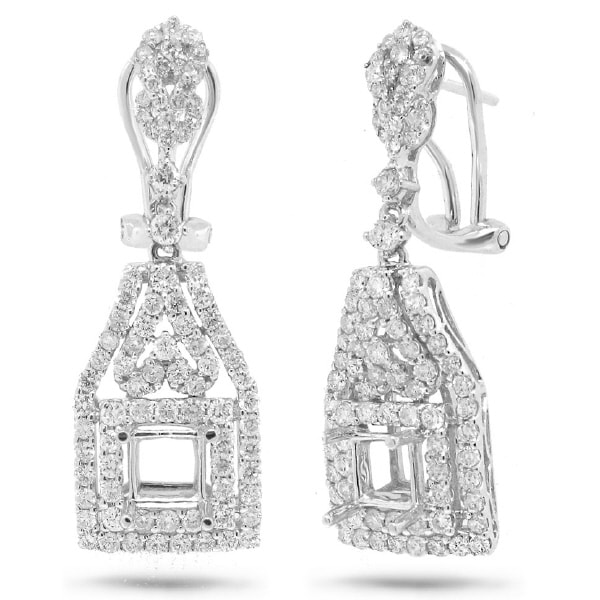 1.81ct 18k White Gold Diamond Semi-mount Earrings