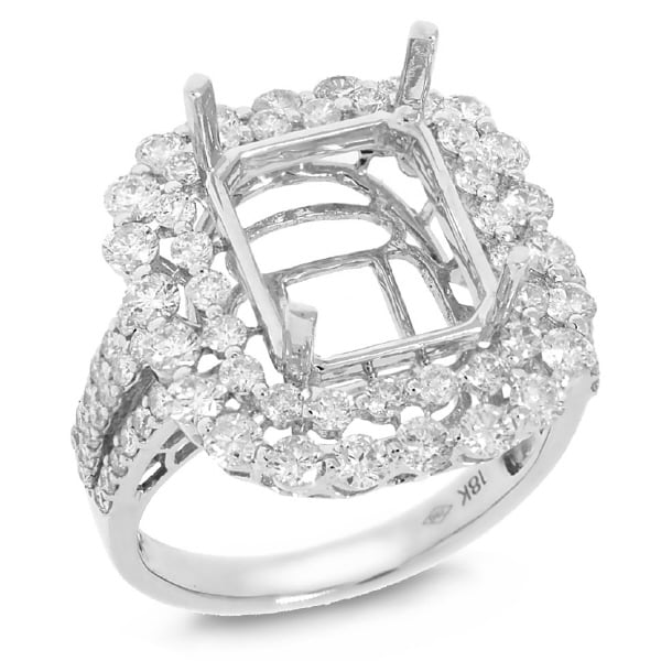 1.29ct 18k White Gold Diamond Semi-mount Ring