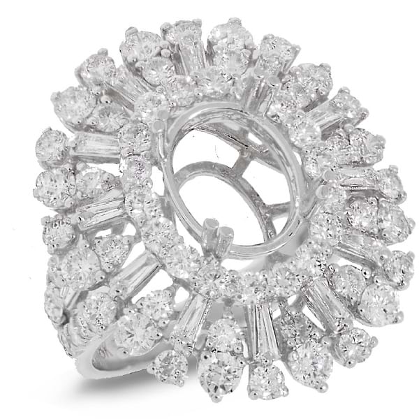 3.38ct 18k White Gold Diamond Semi-mount Ring