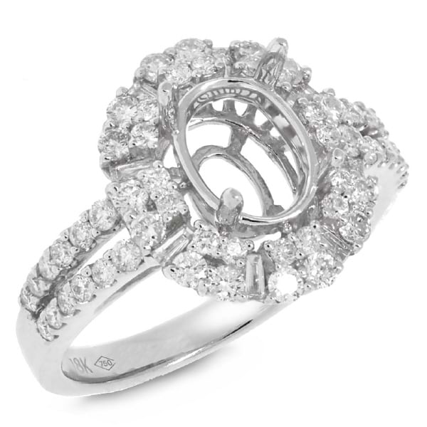 0.97ct 18k White Gold Diamond Semi-mount Ring