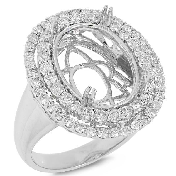 1.22ct 18k White Gold Diamond Semi-mount Ring