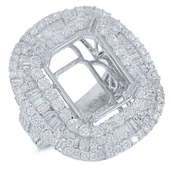 3.87ct 18k White Gold Diamond Semi-mount Ring
