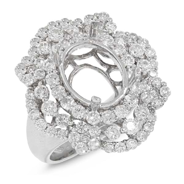 2.14ct 18k White Gold Diamond Semi-mount Ring