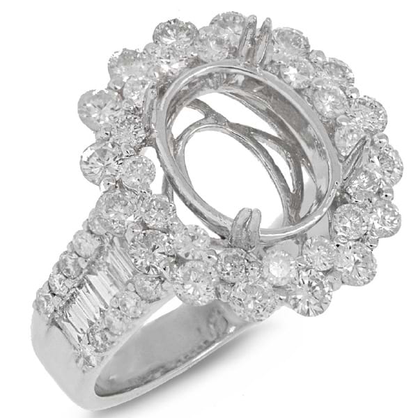 1.83ct 18k White Gold Diamond Semi-mount Ring