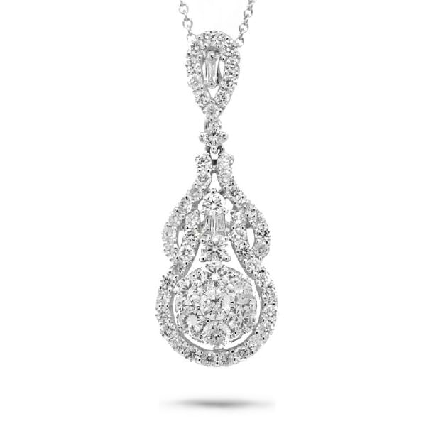 1.51ct 18k White Gold Diamond Pendant Necklace