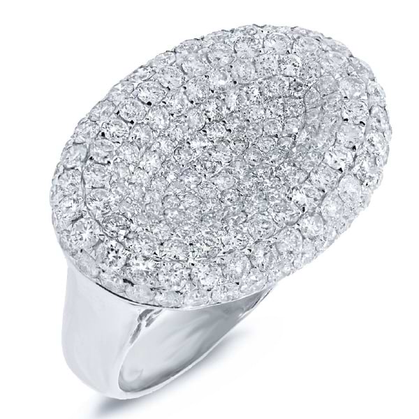 3.11ct 18k White Gold Diamond Pave Lady's Ring