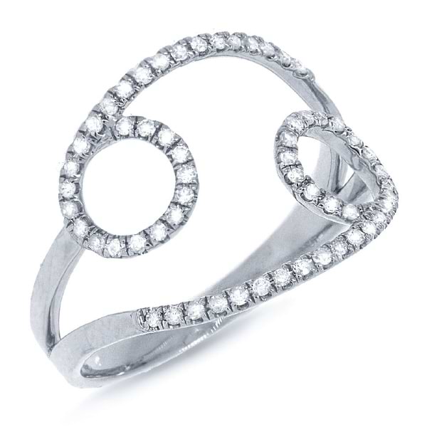 0.23ct 14k White Gold Diamond Zodiac Cancer Ring
