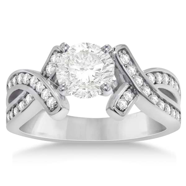 Intertwined Diamond Engagement Ring Setting Palladium 0.36ct