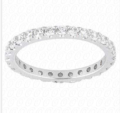 Custom-Made Ruby Eternity Band Stackable Ring 14K White Gold 