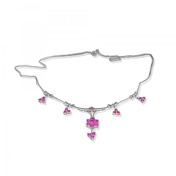 Ruby Chain Necklace in 14k White Gold (2.01ct)