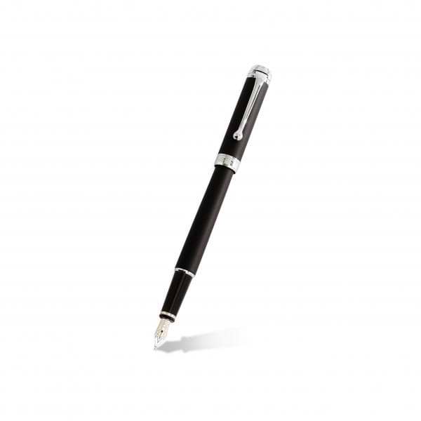 Aurora Talentum Finesse Black Fountain Pen with 14k White Gold Tip