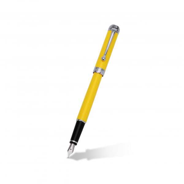 Aurora Talentum Finesse Yellow Fountain Pen with 14k White Gold Tip