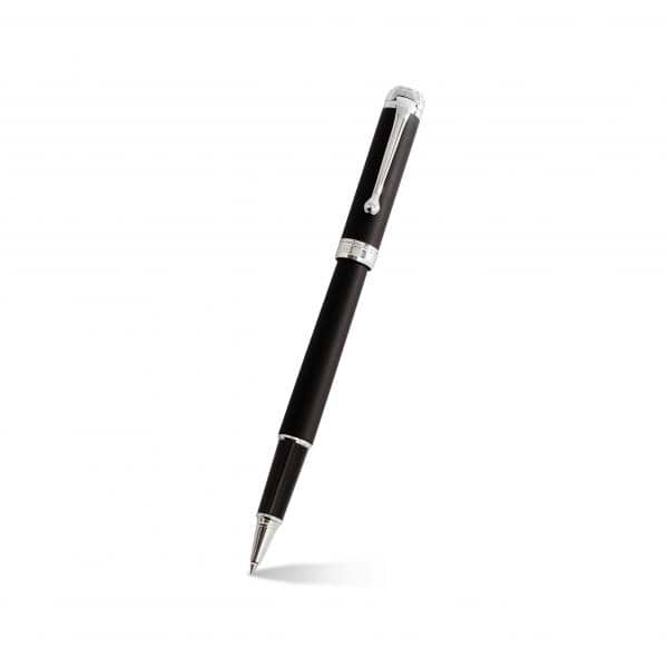 Aurora Talentum Finesse Black Rollerball Pen with 14k White Gold Nib