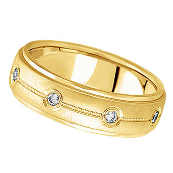 Diamond Wedding Ring in 18k Yellow Gold for Men (0.40 ctw)