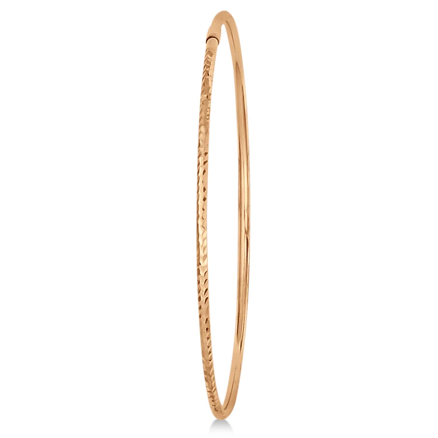 Diamond-Cut Slip On Stackable Bangle Bracelet 14k Rose Gold