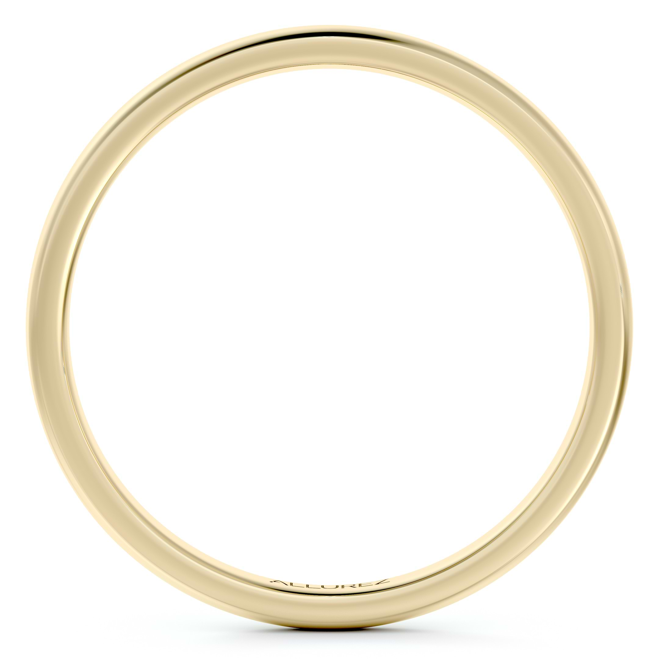 Dome Comfort Fit Wedding Ring Band 14k Yellow Gold (2mm)