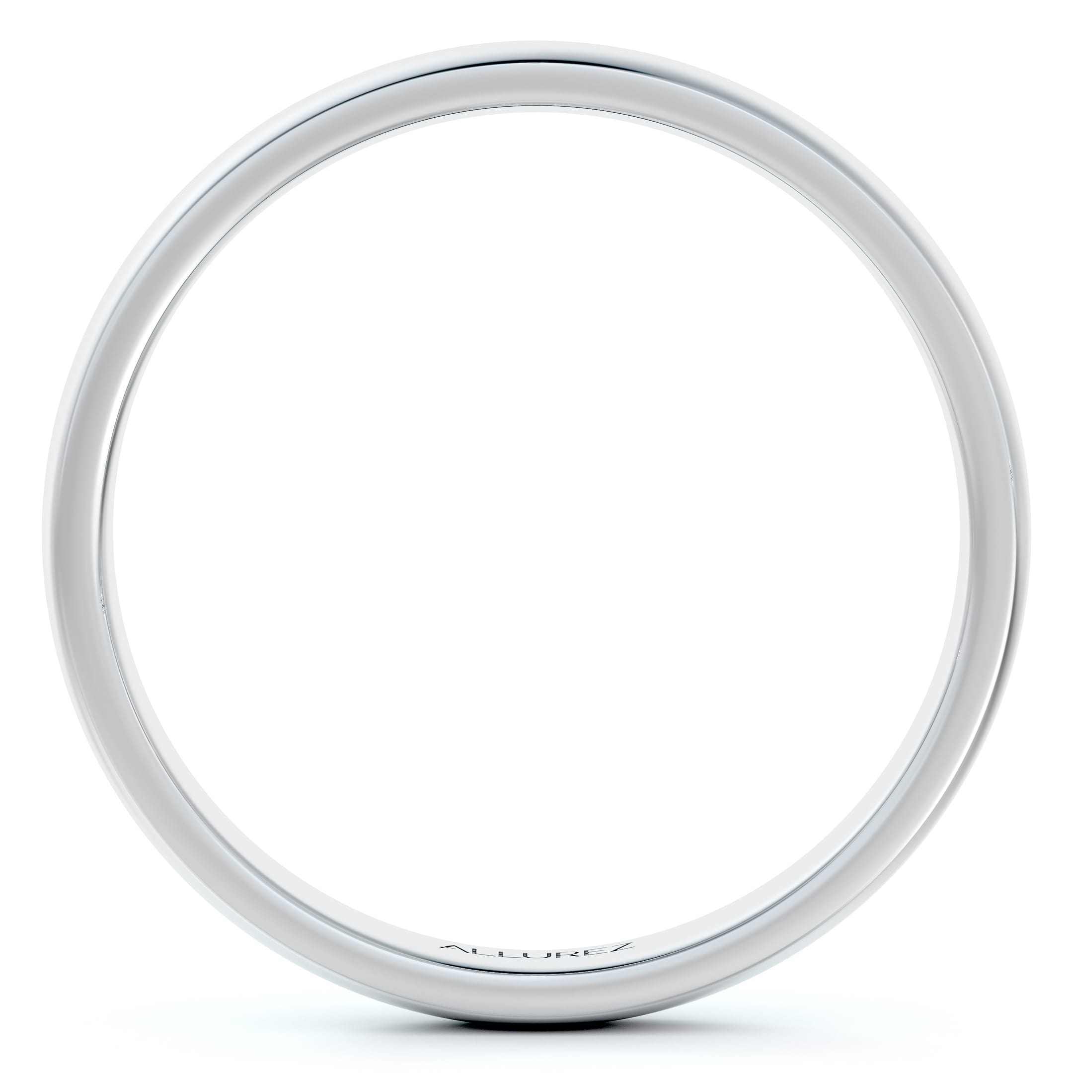 Dome Comfort Fit Wedding Ring Band 14k White Gold (3mm)