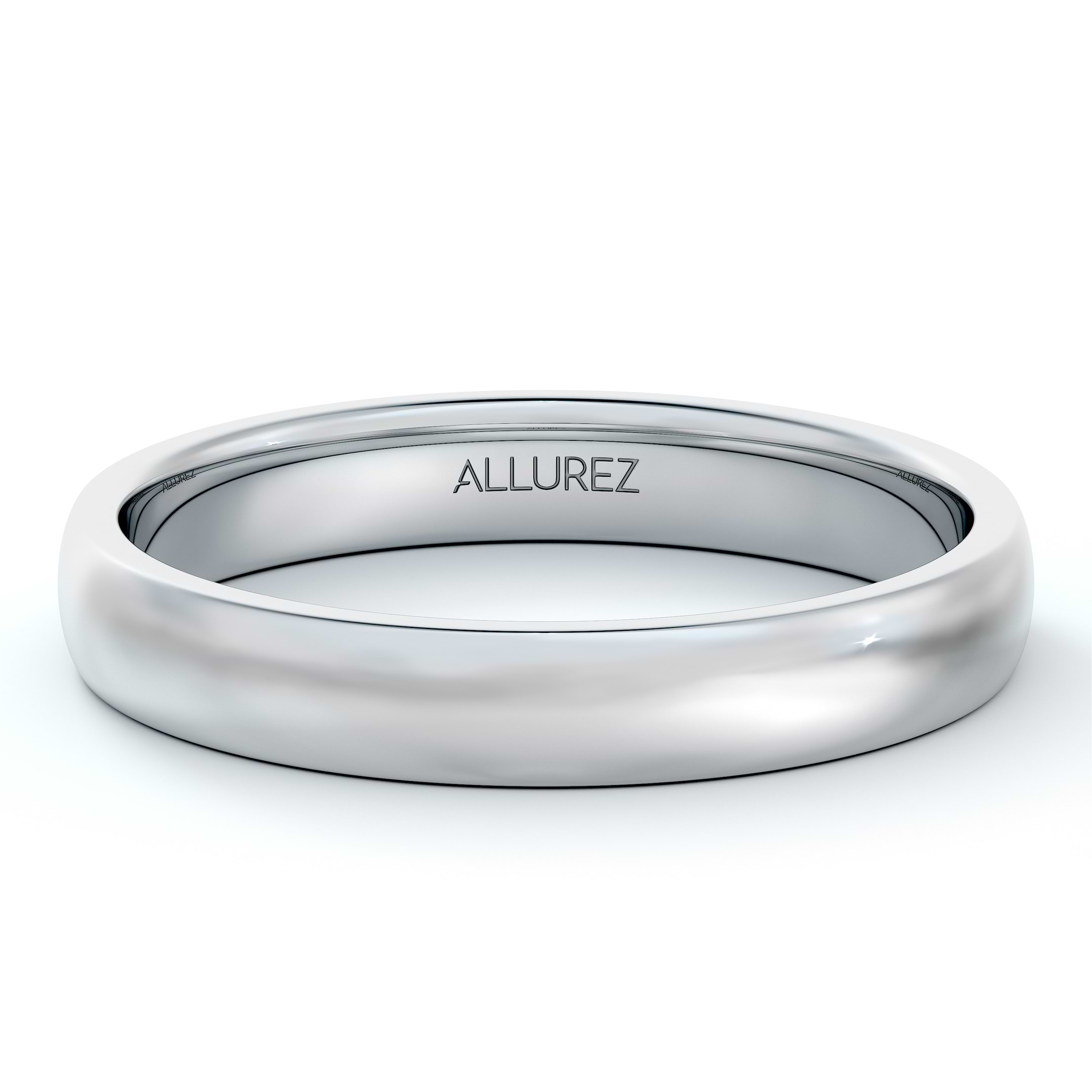 Dome Comfort Fit Wedding Ring Band Palladium (3mm)