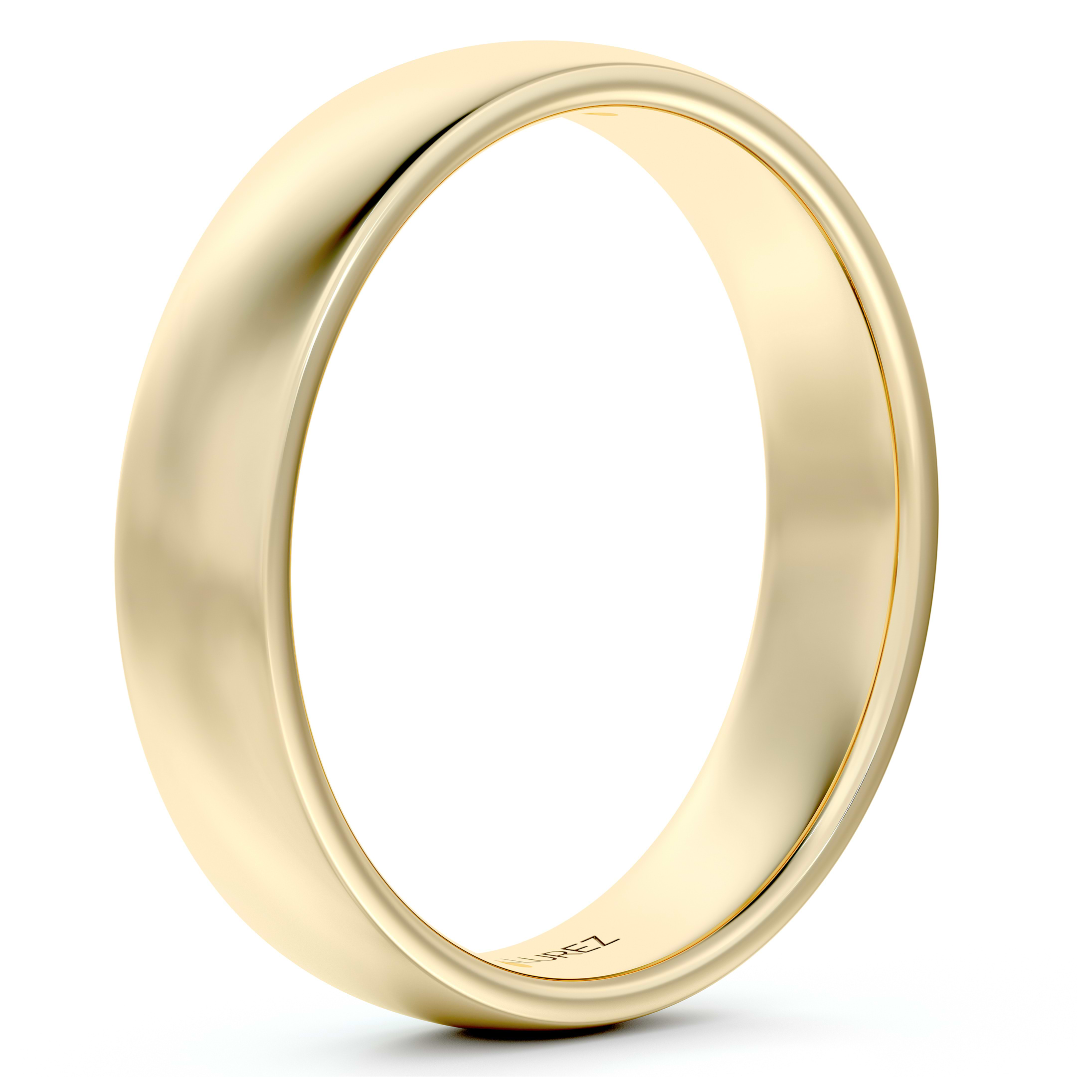 Dome Comfort Fit Wedding Ring Band 14k Yellow Gold (4mm)