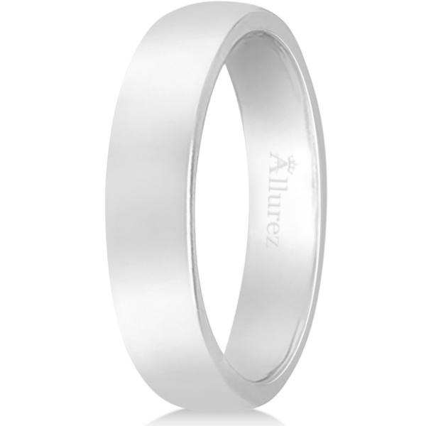 Dome Comfort Fit Wedding Ring Band Platinum (4mm)