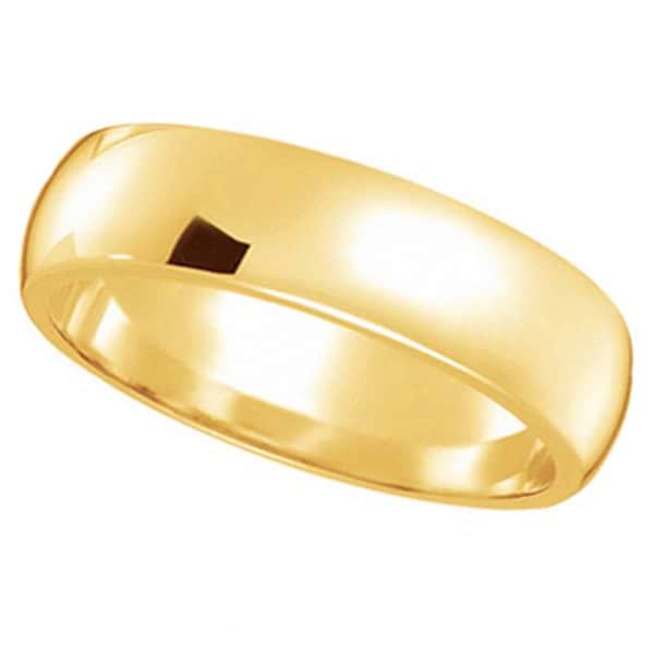 Dome Comfort Fit Wedding Ring Band 14k Yellow Gold (5mm)