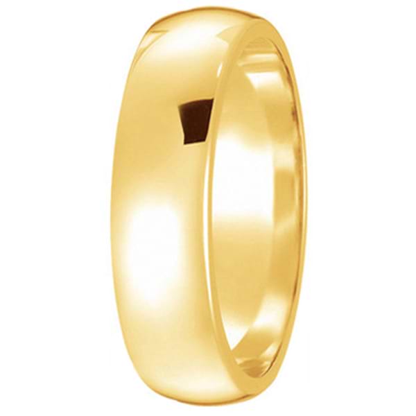 Dome Comfort Fit Wedding Ring Band 14k Yellow Gold (5mm)